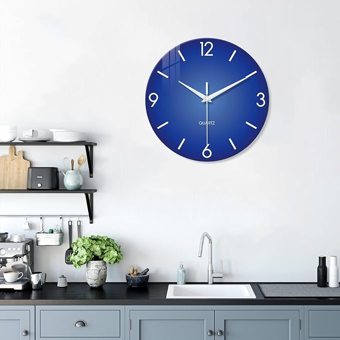 XFM Modern Simple Wall Clock 12 Inch Silent Non-Ticking Wall Clocks Battery