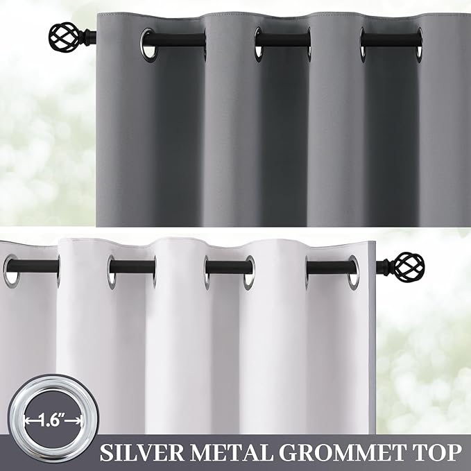 Yakamok 100% Blackout Curtain Panels 72 inches Cold and Light Blocking Drapes