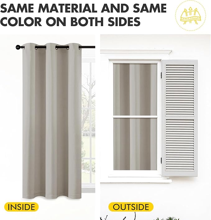 MIULEE Blackout Curtains for Bedroom Living Room 2 Panels, Thermal Insulated