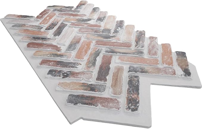 EverStone Herringbone Faux Brick Panel, 46 1/2"W x 25 1/4"H x 1"D, Farmhouse