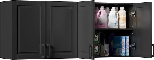 ChooChoo Laundry Room Cabinets, 4 Doors Wall Mounted Storage Cabinet, Kitchen