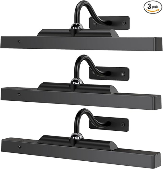 Gallery Picture Lights 3 Pack, 4400mAh Rechargeable Arwork Lights, Cordless