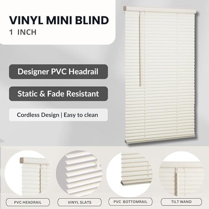 LOTUS & WINDOWARE Cordless Mini Blind, Window Blinds