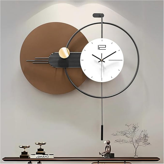 Large Modern Wall Clock for Living Room, Decorative Silent Battery Operated