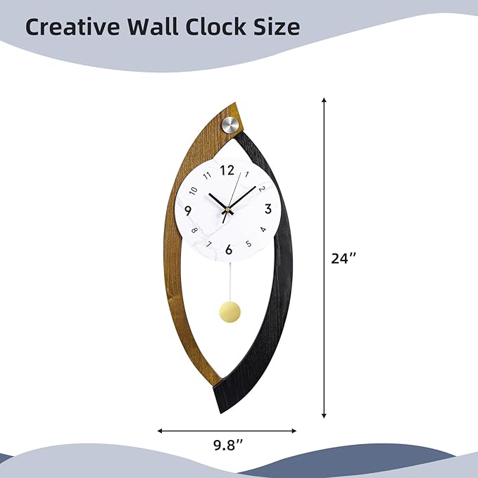 23.6 x 9.8inch Decorative Wall Clocks