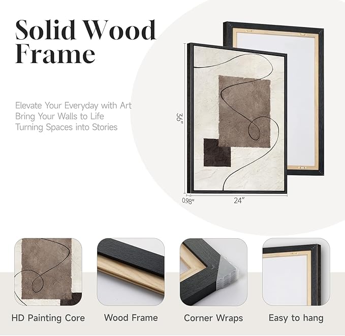 Framed Neutral Abstract Wall Art