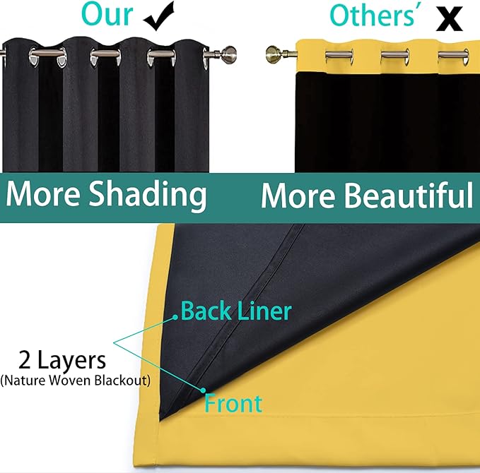 Yakamok Thermal Insulated 100% Blackout Curtains