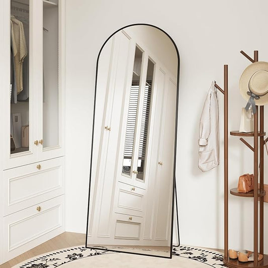Sweetcrispy 56"x21" Arched Full Length Mirror, Leaning or Standing Full Body