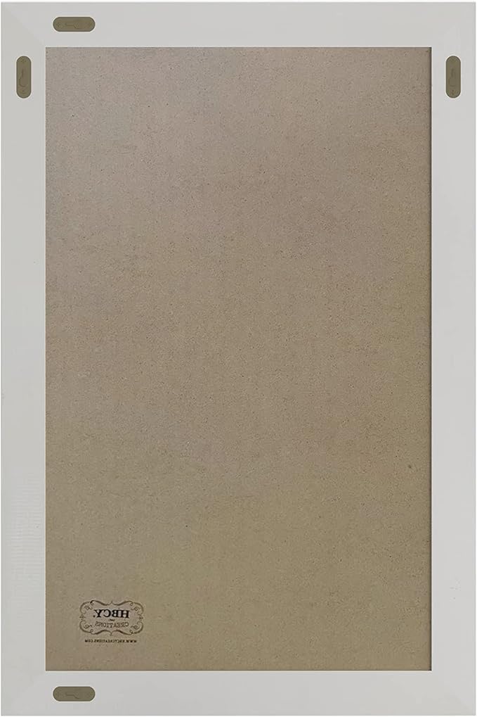 HBCY Creations 20" X 30" Matte White Solid Wood Frame Wall Chalkboard, Magnetic