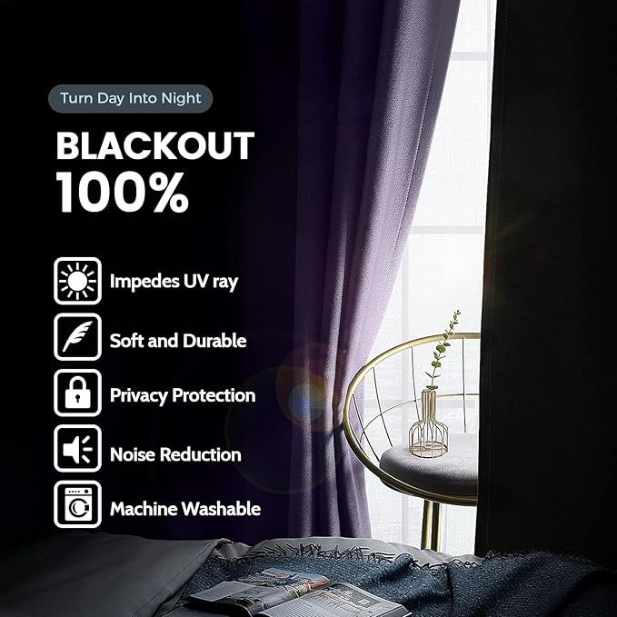 SimpleHome 100% Blackout Curtains
