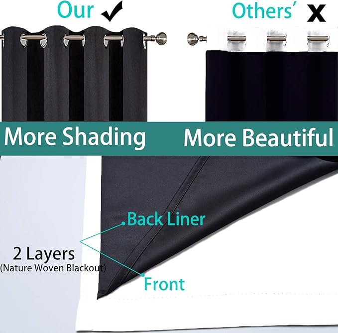 Yakamok Pure White 100% Blackout Curtains