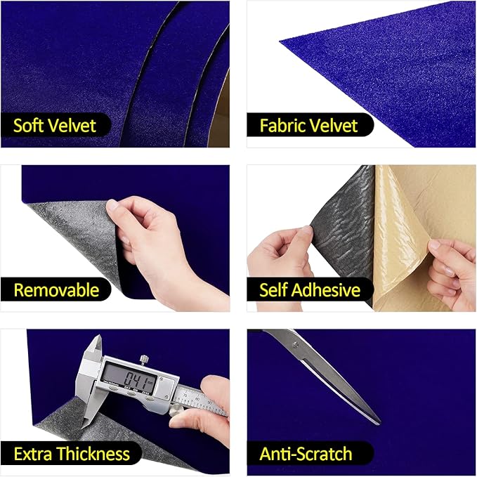 FunStick Sapphire Blue Fabric Wallpaper Peel and Stick Soft Velvet Fabrics