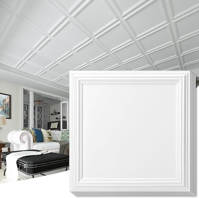 Art3d 36-Pack Drop Relief Ceiling Tiles