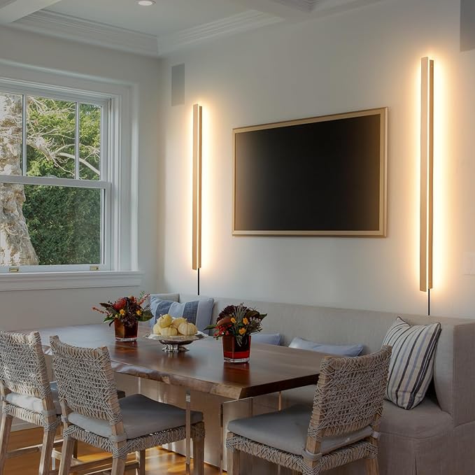 KELUOLY Modern Plug in Long Wall Sconce, 20W Warm White 3000K Acrylic Indoor