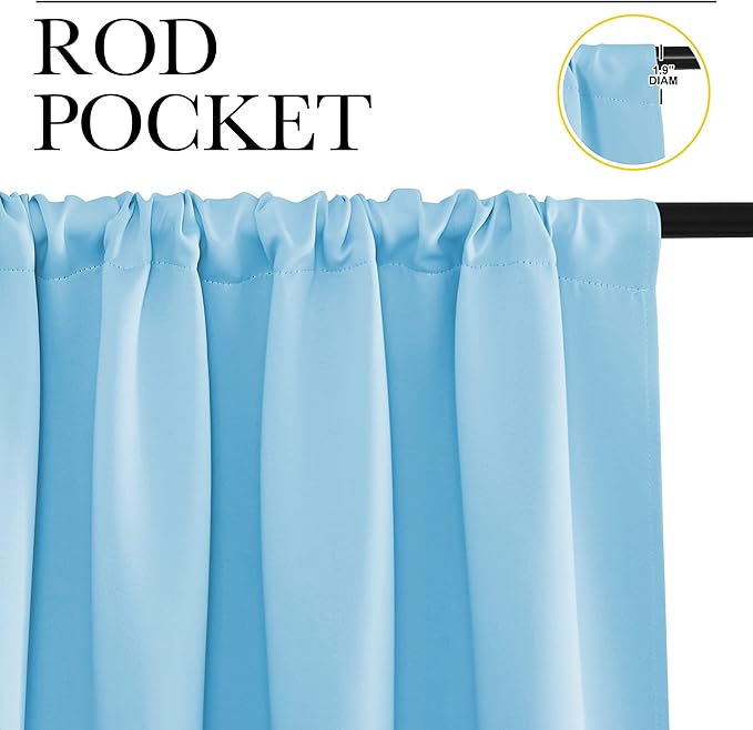 NICETOWN 2 Panels Blackout Curtains, Rod Pocket Thermal Insulated Drapes 84