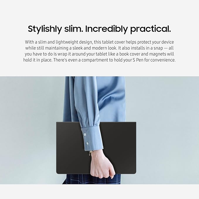 SAMSUNG Galaxy Tab S10 FE 128GB WiFi Android Tablet + Book Cover Keyboard Slim, Large Display, Long Battery Life, Powerful Processor, S Pen, US Version, 2025, 2 Yr Manufacturer Warranty, Blue