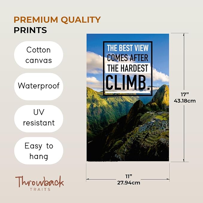 Throwbacktraits Canvas Motivational Wall Art – Set of 6 Inspirational Prints