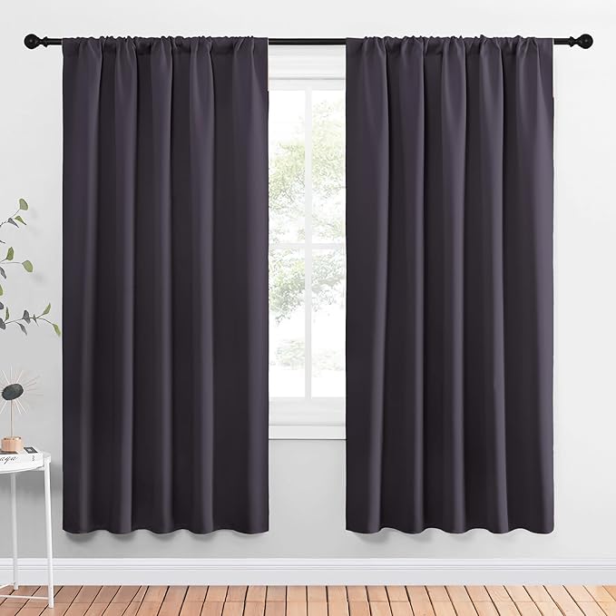 NICETOWN Window Curtains Blackout Drapes, 1 Pair, 52 by 72-Inch, Thermal