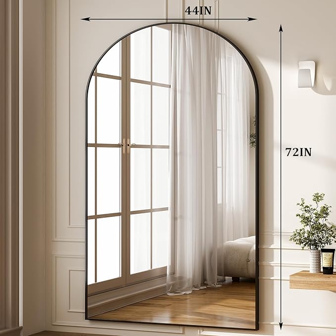 GLSLAND 72"x44" Arched Full Length Mirror – Oversized Full Body Floor Mirror