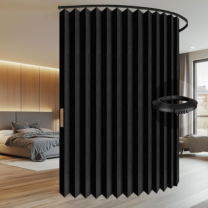 Room Divider Curtain Sets with Flexible Ceiling Track, Privacy Soundproof