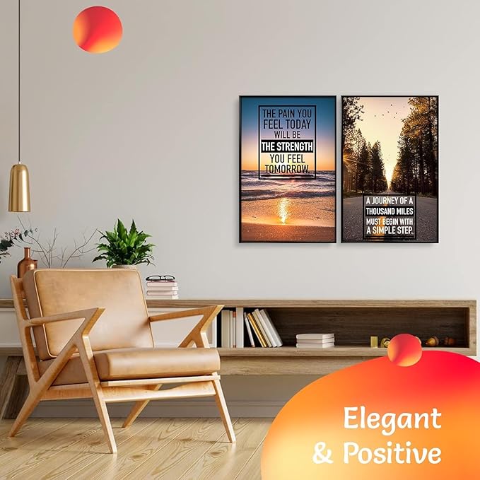 Throwbacktraits Canvas Motivational Wall Art – Set of 6 Inspirational Prints