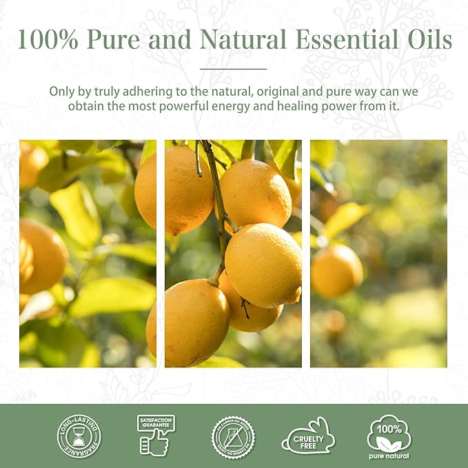 PHATOIL 1.01FL.OZ Lemon Essential Oil, Pure Aromatherapy Essential Oils for Diffuser, Humidifier, Scented Oils for Soap, Candle, Bath Bombs Making(30ML)
