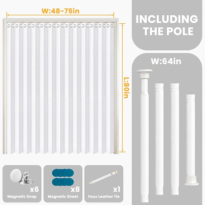 AJAZZ Blackout Magnetic Door Curtain
