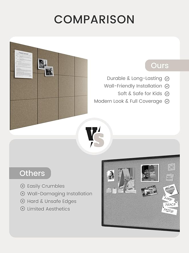 Bumusty Large Cork Board 48" x 36" Alternative