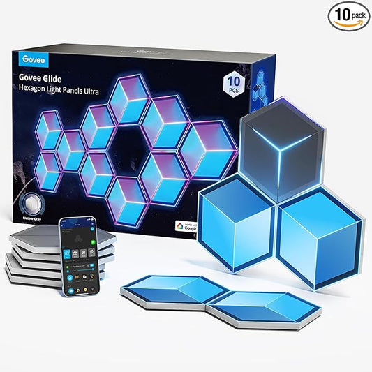 Govee Glide Hexagon Light Panels Ultra, RGBIC 3D Wall Lights