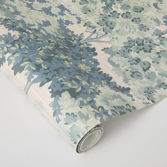 Tempaper Textured Green Canopy Toile Faux Grasscloth Removable Peel and Stick