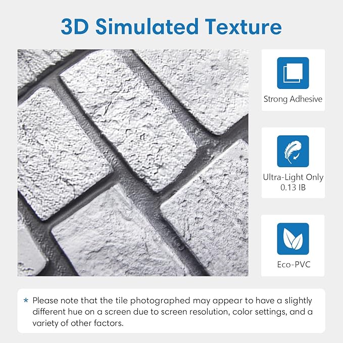 COMSTICKC 3D Faux Stone Wall Panel, Peel and Stick Tiles, Self-Adhesive PVC