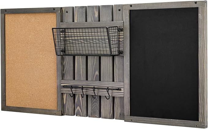 MyGift 3 Panel Wall Mounted Entryway Bulletin Board Combo Set