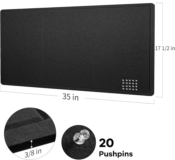 Lightomorrow Bulletin Board, 35 x 17 1/2 inches Felt Board