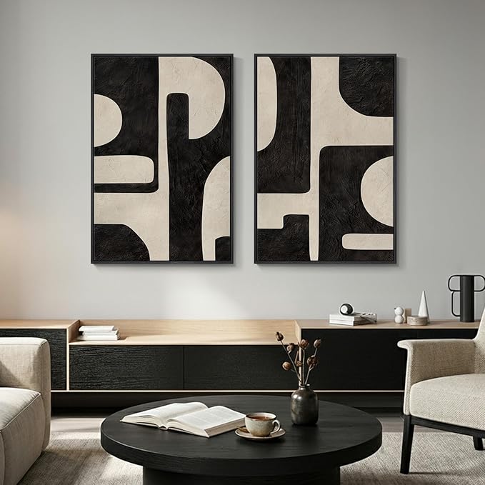 Large Framed Abstract Set of 2 Wall Art
