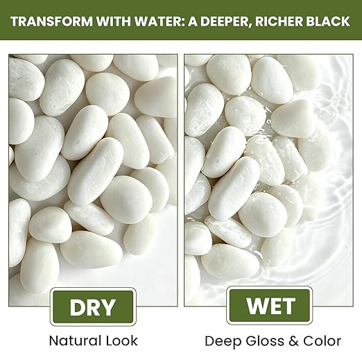 12 lbs White Rocks for Landscaping, 1-2 Inch Pebbles for Plants, Natural River Stones for Backyard, Flower Beds, Fish Tank, Vases, and Patio Decor
