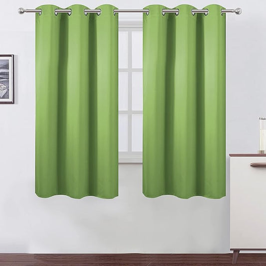 LEMOMO Light Green Bedroom Blackout Curtains