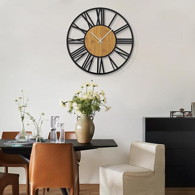 1st owned Wall Clocks for Living Room Decor, Round Silent Little Ticking