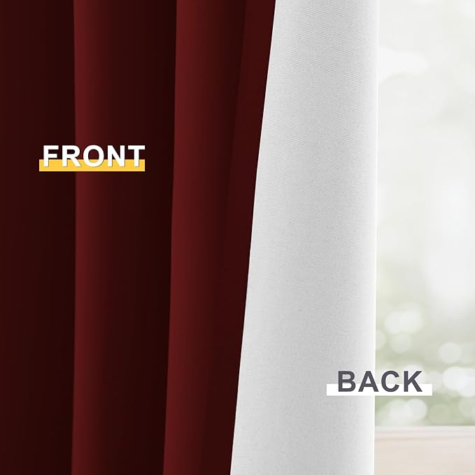 Yakamok 100% Blackout Curtain Panels 63 inches Cold and Light Blocking Drapes