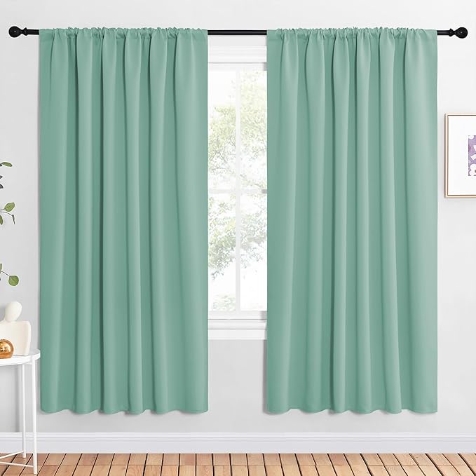 NICETOWN 2 Panels Blackout Curtains, Rod Pocket Window Curtains Room Darkning