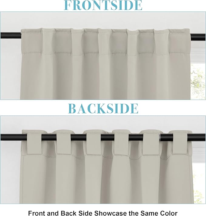 RYB HOME Blackout Curtains for Kitchen, Privacy Thermal Insulating Small Winow