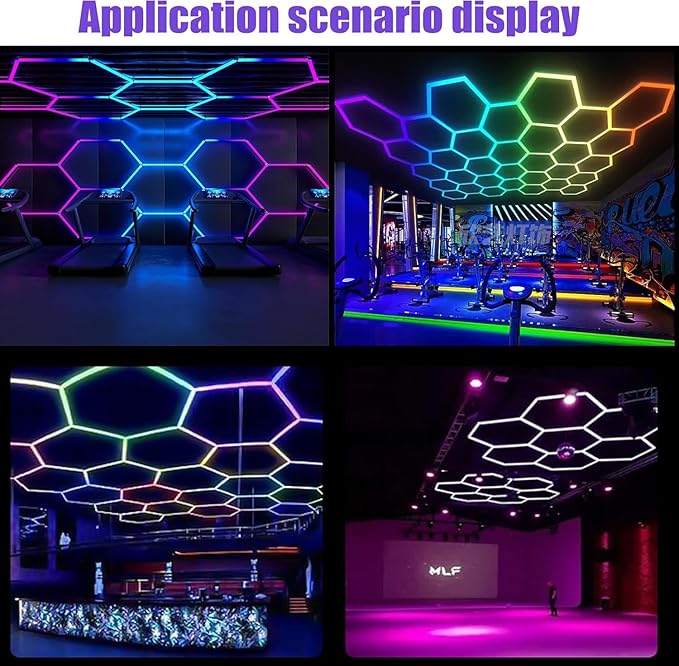 25Pack RGB 5 Hexagon LED Garage/Wall Lights, RGB 358 Kinds of Changes Dimmable