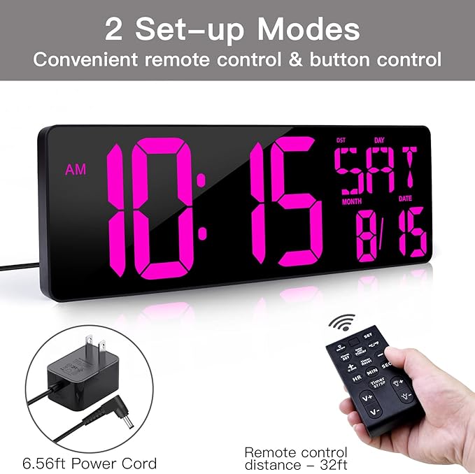 XREXS Large Digital Wall Clock
