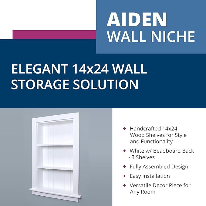 14x24 Aiden Recessed Wall Niche Medicine Cabinet Replacement, in The Wall