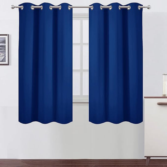 LEMOMO Blackout Curtains 38 x 63 inch/Royal Blue Curtains Set of 2