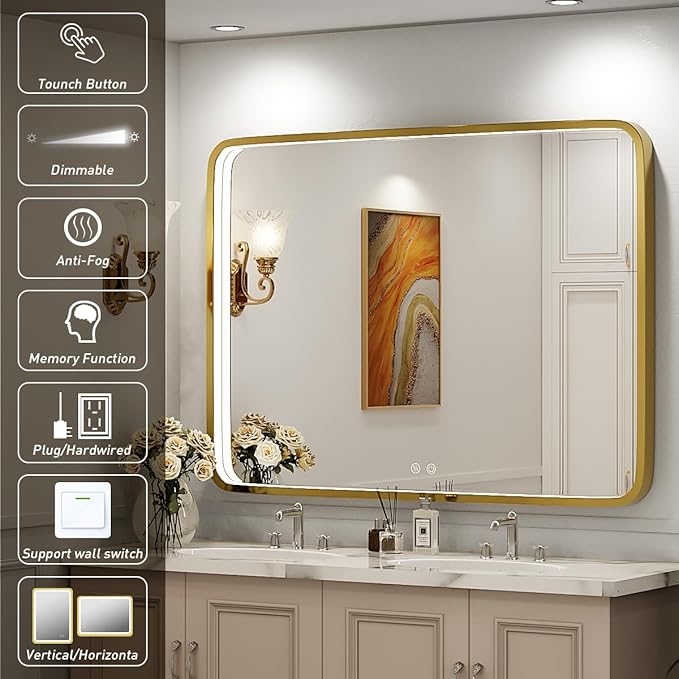 40x30 Inch LED Bathroom Mirror