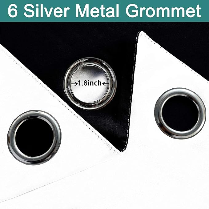 Yakamok Full Blackout Curtains 84 Inches Long, 2 Thick Layers Grommet Top