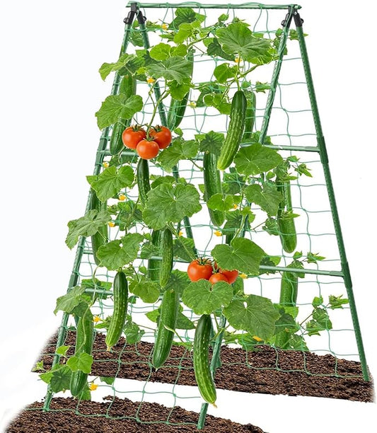 Cucumber Trellis Garden Trellis Arch Trellis, Tall Trellis for Climbing Plants Support Vegetable Peas Fruit Vine Outdoor A-Frame Trellis Suit for Small Plant not Heavy
