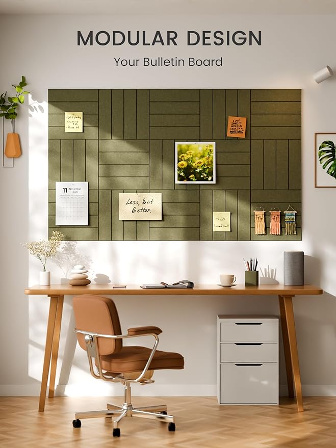 Bumusty Large Cork Board Alternative-48 x 36" Felt Bulletin Board Tiles