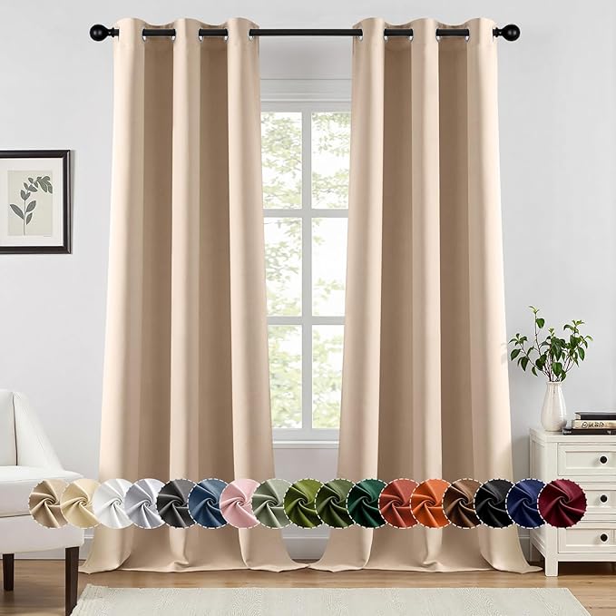 MIULEE Blackout Curtains for Bedroom Living Room 2 Panels, Thermal Insulated