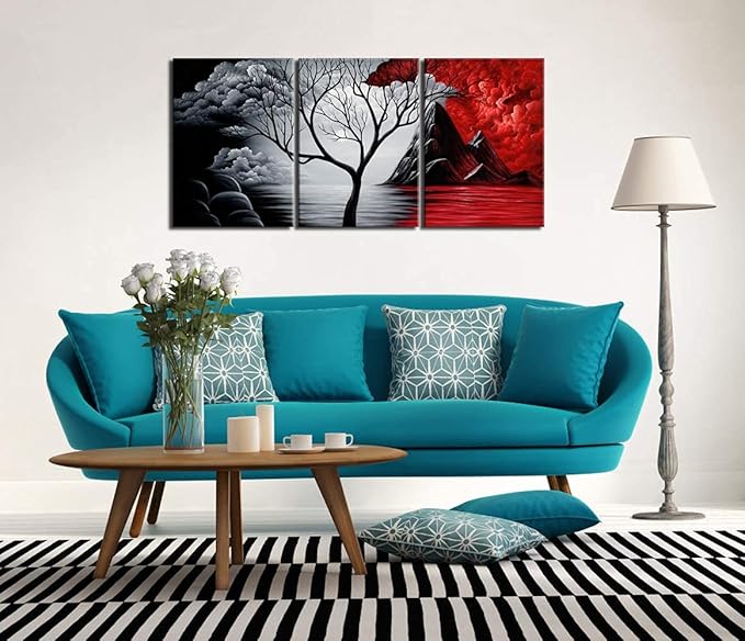 Wieco Art Extra Large The Cloud Tree Modern Gallery Wrapped Giclee Canvas Print
